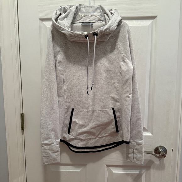 Athleta Tops - Athleta Gray Cowl Neck sweatshirt with Hood Size Small